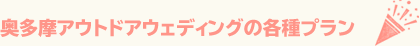 奥多摩アウトドアウェディングの各種プラン